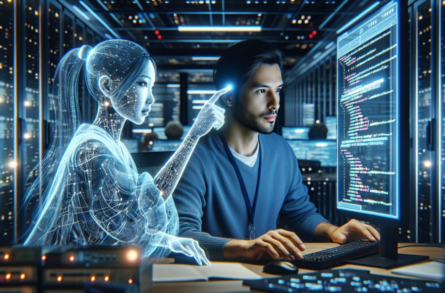 AI coding agent writing code on screen