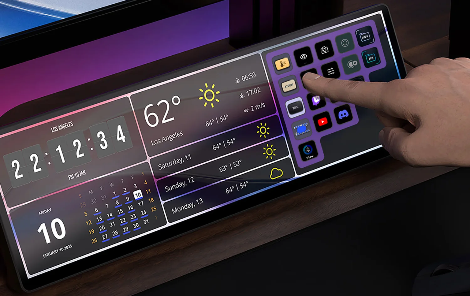 Asus ROG Strix XG129C 12.3-inch secondary touchscreen with 24:9 aspect ratio