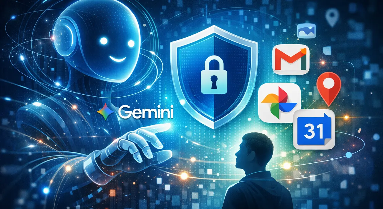 ภาพประกอบ Gemini เชื่อมต่อกับระบบความปลอดภัยและแอปต่างๆ ของ Google