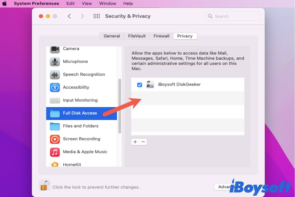 เปรียบเทียบหน้าต่าง Full Disk Access ใน macOS รุ่นเดิมและรุ่นใหม่